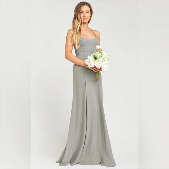 Show Me Your Mumu Godshaw Goddess Gown Soft
Charcoal Crisp Bridesmaid Size L New - Picture 11 of 11